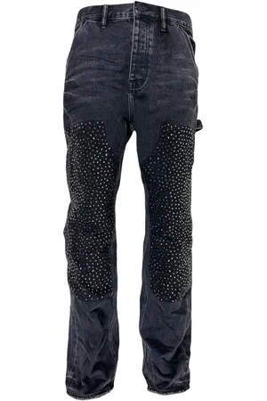 Purple Brand Jeans mit Kristallverzierung