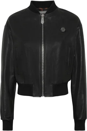 Philipp Plein Cropped-Bomberjacke aus Leder