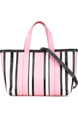 Balenciaga 2000-2024 kleine gestreifte Barbes East West Satchel-Tasche aus Lammleder