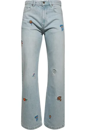 Casablanca Bestickte Wide-Leg-Jeans
