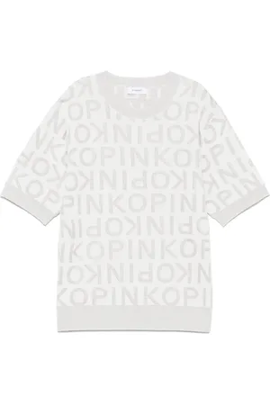 Pinko T-Shirt mit Logo-Jacquard