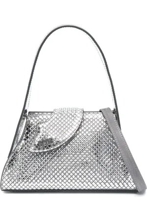 GCDS Kleine Comma Tasche aus metallischem Leder