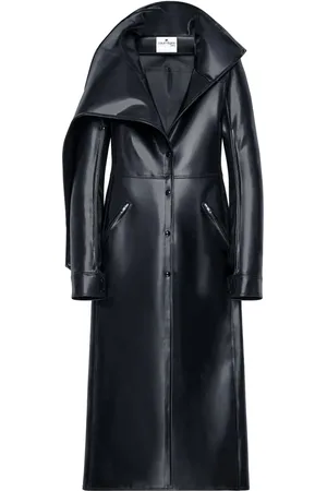 Courrèges Geknöpfter Latex-Trenchcoat