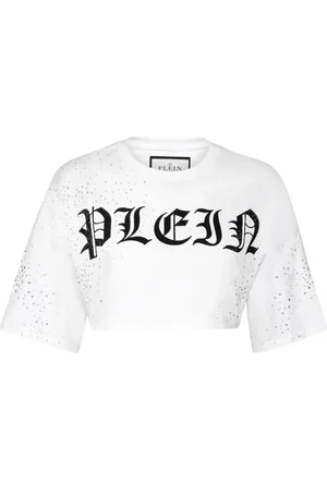 Philipp Plein Cropped-T-Shirt mit Kristallen