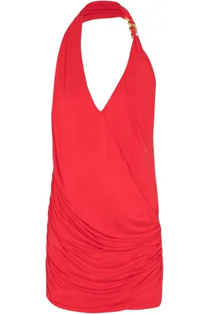 Balmain Drapiertes Neckholder-Minikleid