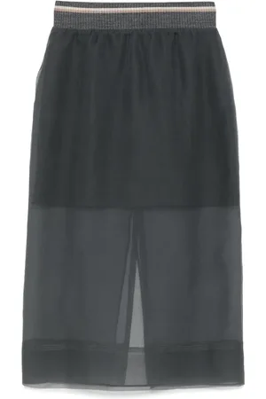 Brunello Cucinelli Semi-transparenter Midirock