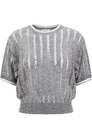 Brunello Cucinelli Oberteil mit Lochstrickmuster