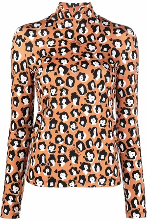 La DoubleJ Rollkragenoberteil mit Animal-Print