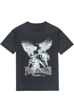 Purple Brand T-Shirt mit Fight-Print
