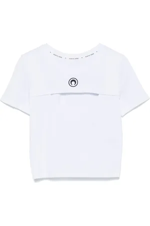 Marine Serre Cut-Out-T-Shirt mit Mond-Logo