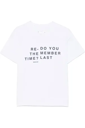 SACAI T-Shirt mit beflocktem Slogan
