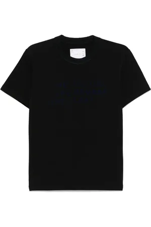SACAI T-Shirt mit beflocktem Slogan