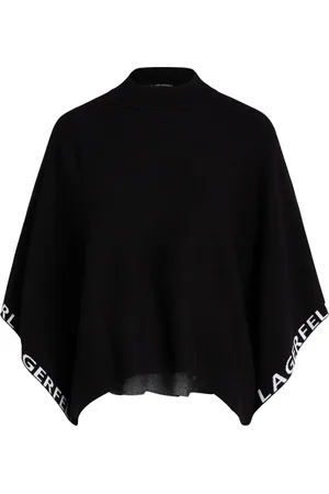 Karl Lagerfeld Poncho mit Intarsien-Logo