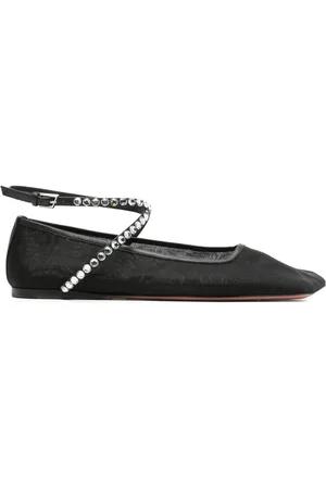 Amina Muaddi Ane Ballerinas aus Mesh