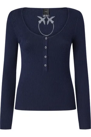 Pinko Geripptes Oberteil mit Love Birds-Logo