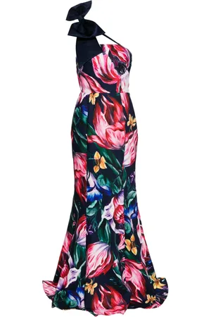 Marchesa Notte Florilegium Abendkleid mit Print