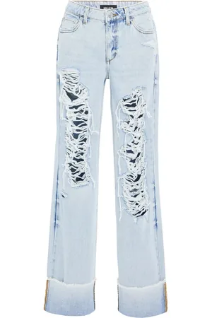 SER.O.YA Margot Distressed-Jeans mit Umschlag