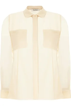 Max Mara Seidenhemd mit Logo-Stickerei