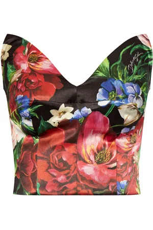 Dolce & Gabbana Schulterfreies Top mit Rosen-Print