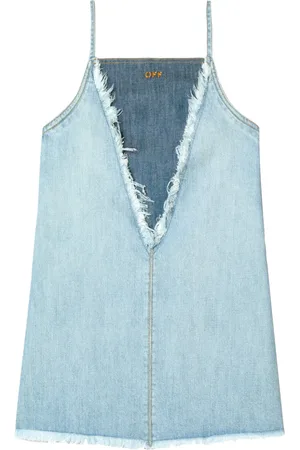 OFF-WHITE Ausgefranstes Jeans-Kleid