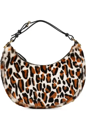 Fendi 2010-2024 kleine Fendigraphy Hobo-Tasche aus Ponyhaar mit Leoparden-Print