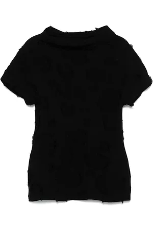YOHJI YAMAMOTO T-Shirt mit ausgefransten Details