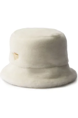 Prada Fischerhut aus Shearling mit Logo
