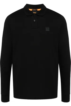HUGO BOSS Langärmeliges Poloshirt mit Logo-Applikation
