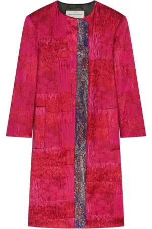 DRIES VAN NOTEN Kragenloser Mantel mit Jacquardmuster