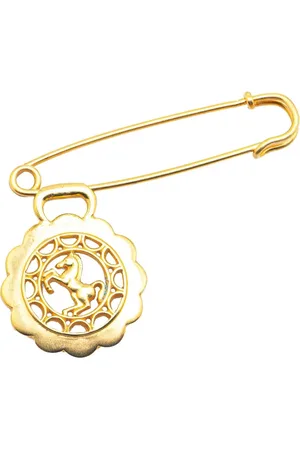 Hermès 20th Century vergoldete Bijouterie Fantaisie Horse Sicherheitsnadel-Brosche