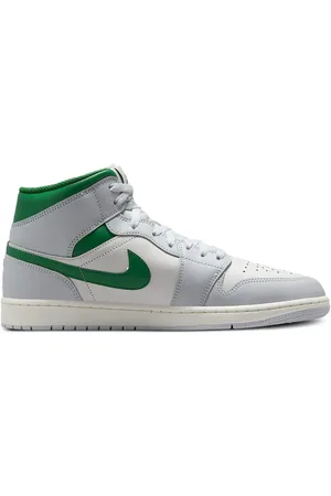Jordan 1 Mid "White/Pure Platinum/Pine Green" Sneakers