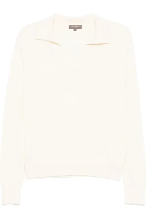 N.PEAL Poloshirt mit V-Ausschnitt