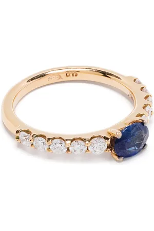 ROSEKEY 18kt Rotgoldring mit Diamanten und Saphir