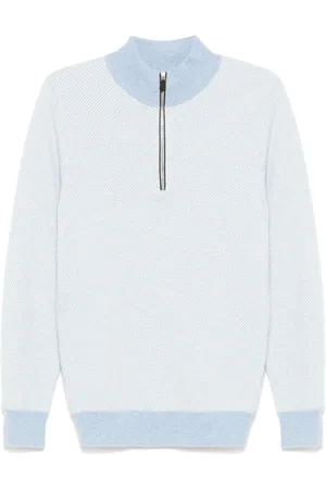 N.PEAL Temple Jacquard-Pullover mit kurzem Reißverschluss