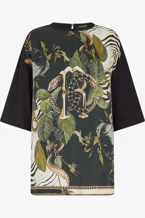 Roberto Cavalli T-Shirt mit Blumen-Print