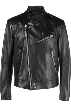 Tom Ford Lederjacke mit versetztem Reißverschluss