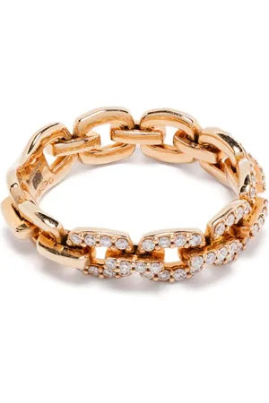 ROSEKEY 18kt Links Rotgoldring mit Diamant