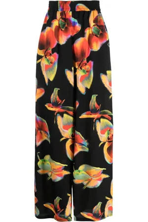 Alexander McQueen Weite Hose mit Blumen-Print