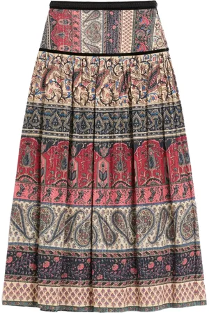 VALENTINO GARAVANI Midirock aus Musselin mit Voyage Imaginaire-Print