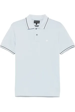 Emporio Armani Piqué-Poloshirt mit gestreiftem Detail