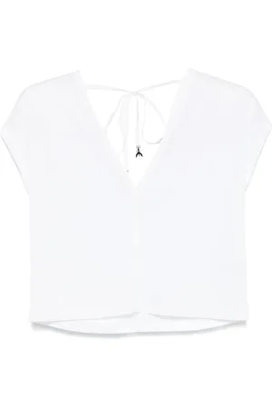 Patrizia Pepe Geripptes T-Shirt mit Knoten