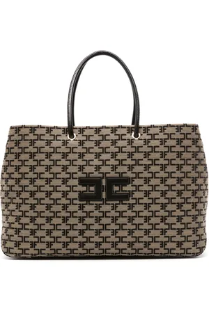 Elisabetta Franchi Tweed-Shopper mit Logo