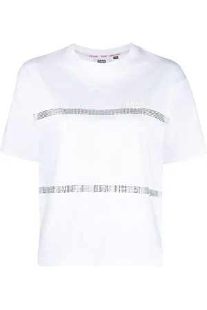 GCDS T-Shirt mit Strass-Streifen