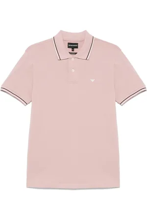 Emporio Armani Piqué-Poloshirt mit gestreiftem Detail