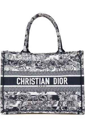 Dior 2021 mittelgroße Dioriviera Toile de Jouy Book Tote Bag aus Canvas