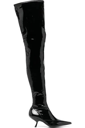 Sergio Rossi SR Maike Stiefel mit Lackoptik 60mm