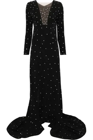 LOULOU Maxikleid mit Kristallverzierung