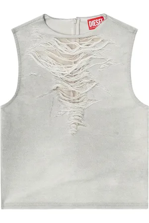 Diesel Trägershirt in Distressed-Optik