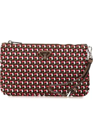 Prada 2000-2013 Tessuto Stampato Clutch mit Handgelenkschlaufe