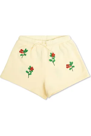 Mini Rodini Shorts mit Blumenstickerei